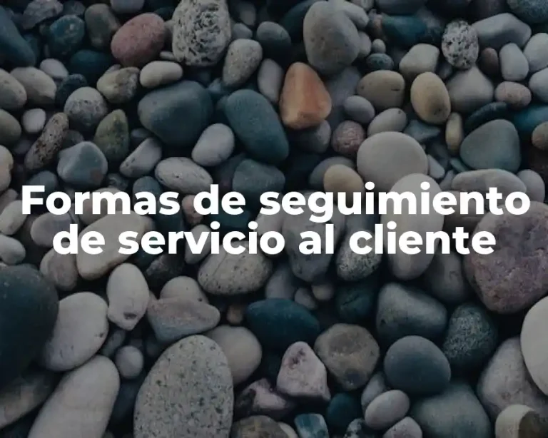 Formas de seguimiento de servicio al cliente