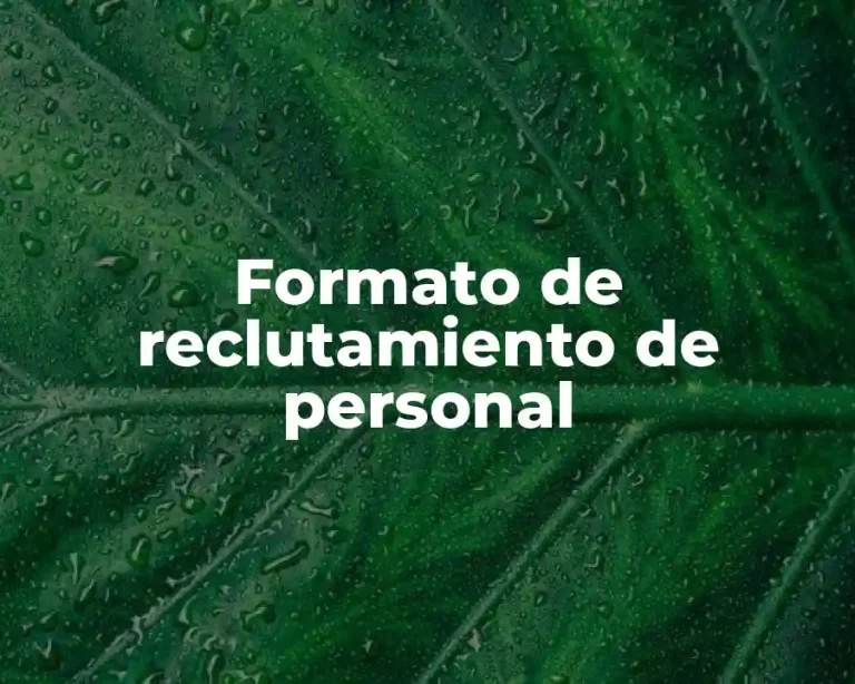 Formato de reclutamiento de personal