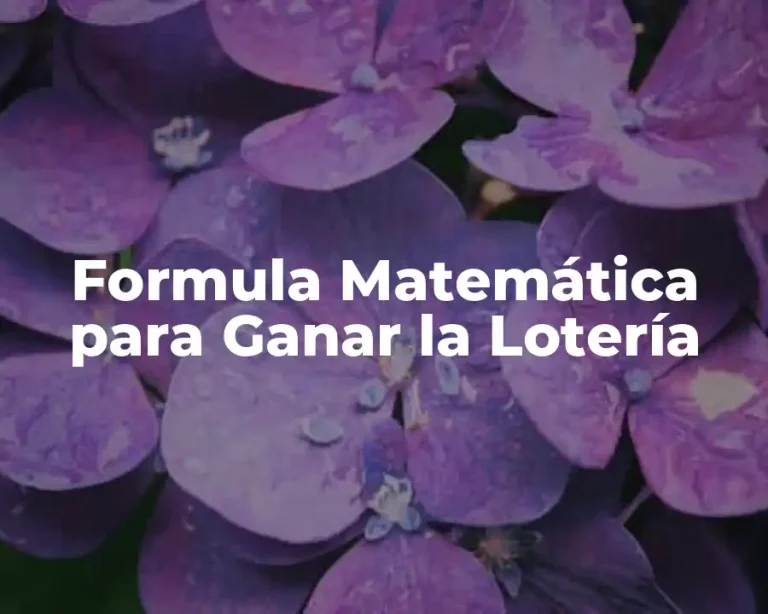 Formula Matemática para Ganar la Lotería