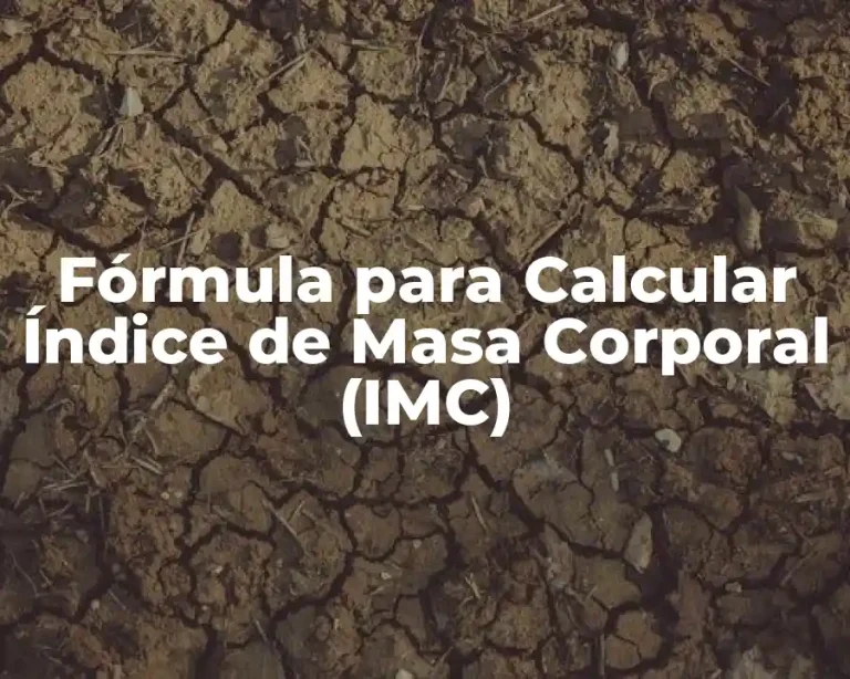 Fórmula para Calcular Índice de Masa Corporal (IMC)