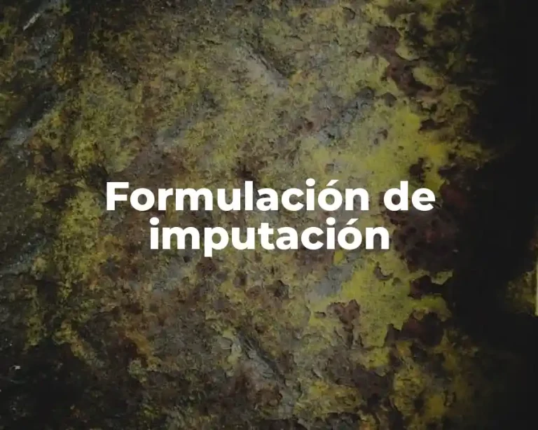 Formulación de imputación