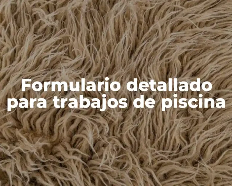 Formulario detallado para trabajos de piscina