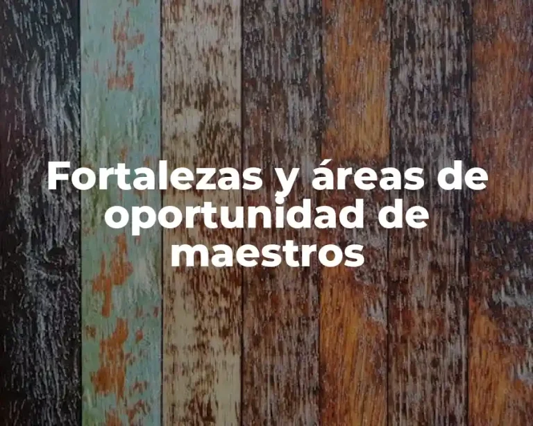 Fortalezas y áreas de oportunidad de maestros