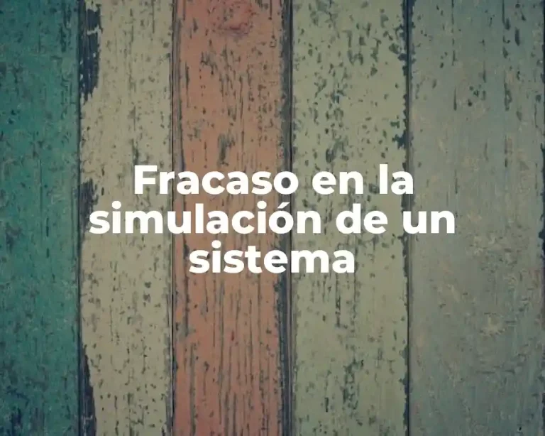 Fracaso en la simulación de un sistema