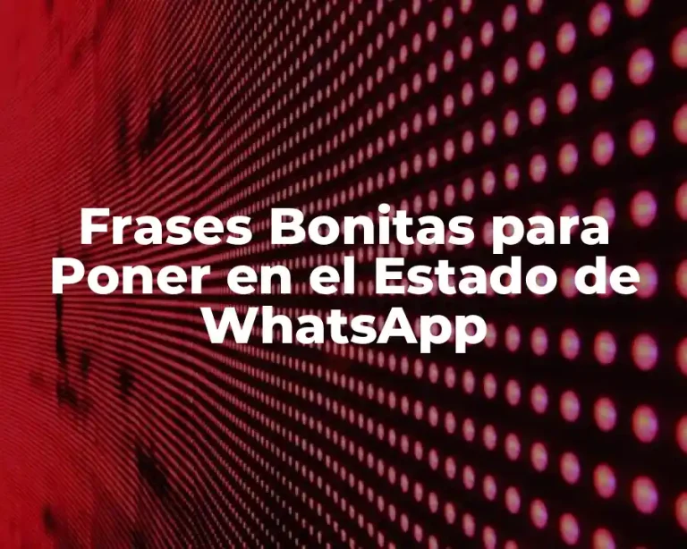 Frases Bonitas para Poner en el Estado de WhatsApp