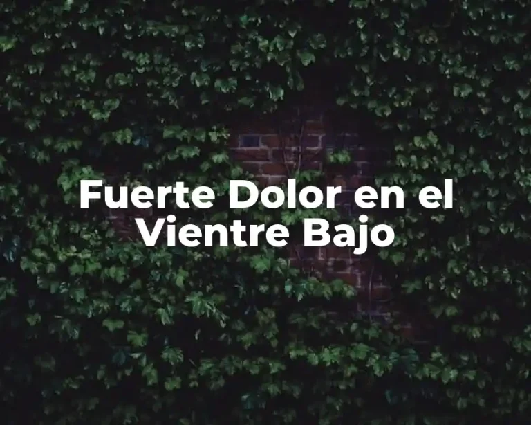 Fuerte Dolor en el Vientre Bajo