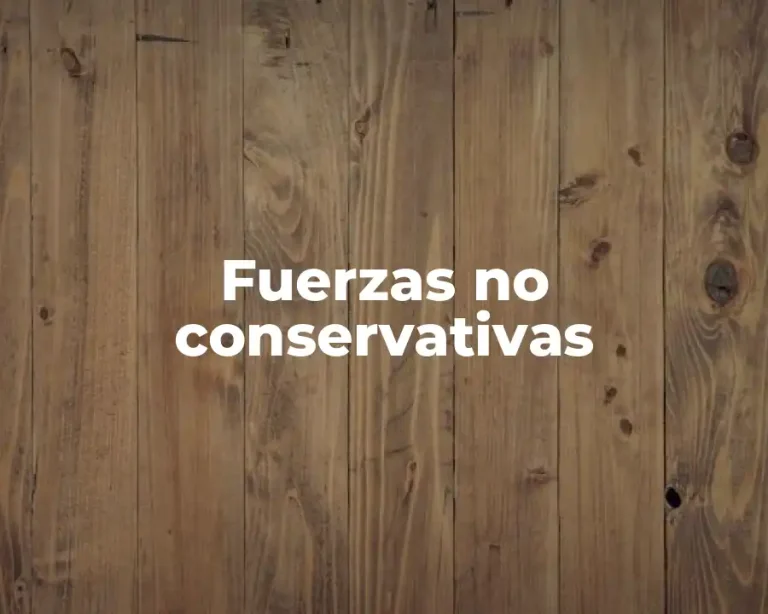 Fuerzas no conservativas