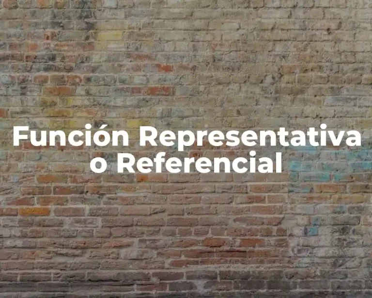 Función Representativa o Referencial