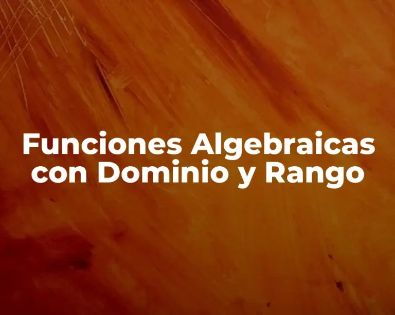 Funciones Algebraicas con Dominio y Rango