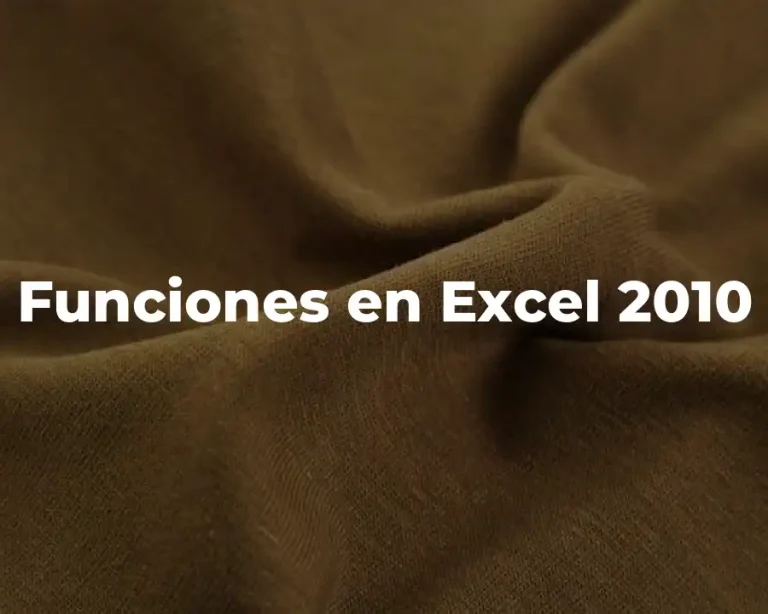 Funciones en Excel 2010