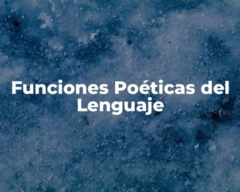 Funciones Poéticas del Lenguaje