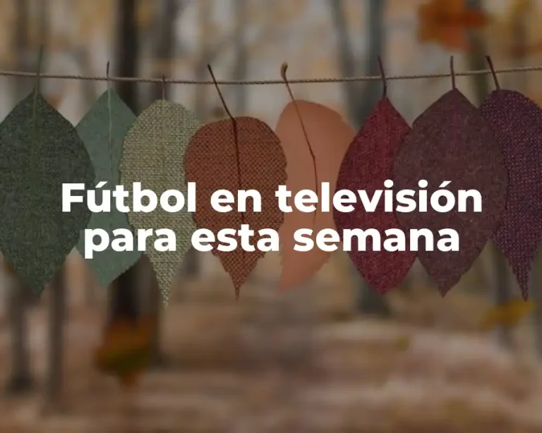 Fútbol en televisión para esta semana