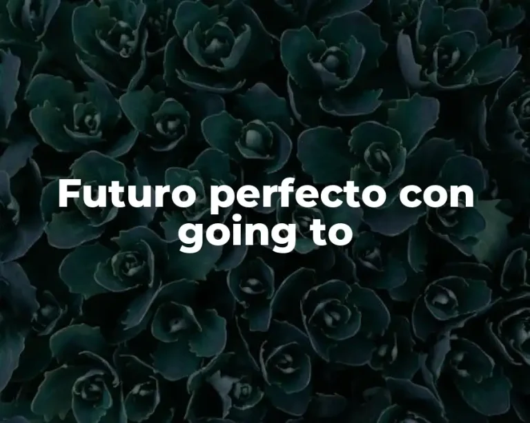 Futuro perfecto con going to