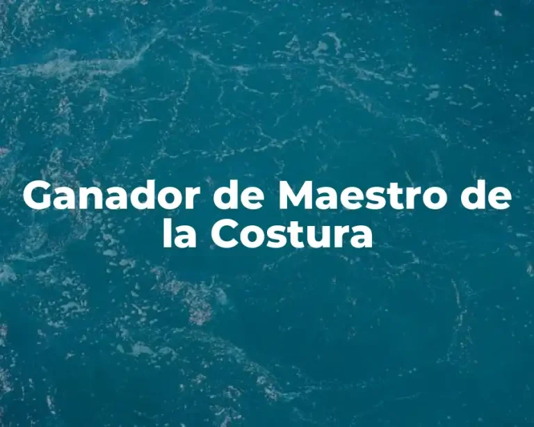 Ganador de Maestro de la Costura