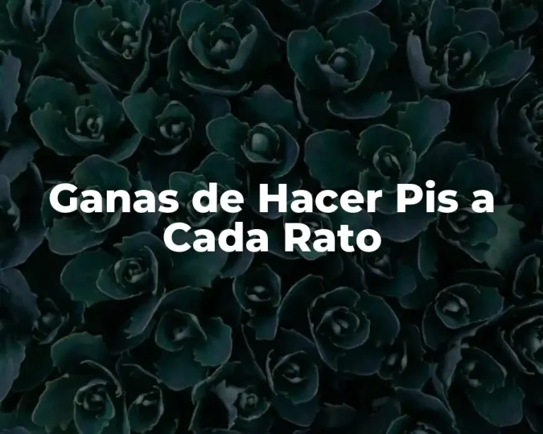 Ganas de Hacer Pis a Cada Rato