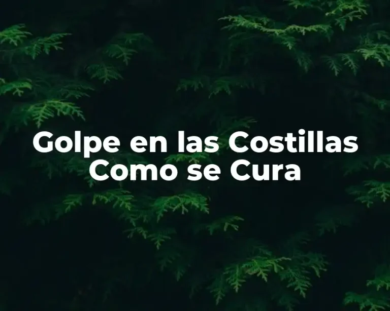 Golpe en las Costillas Como se Cura