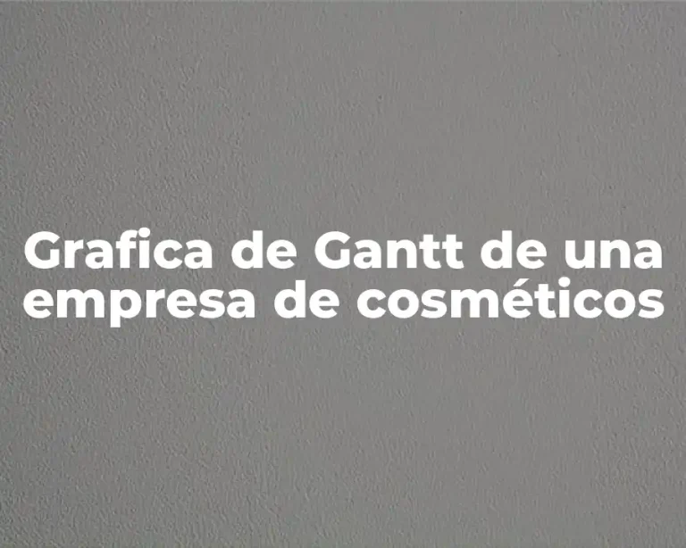 Grafica de Gantt de una empresa de cosméticos
