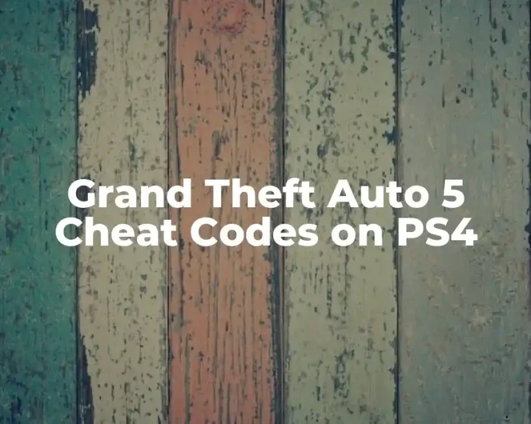 Grand Theft Auto 5 Cheat Codes on PS4