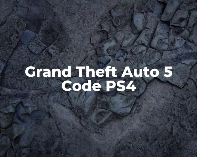 Grand Theft Auto 5 Code PS4