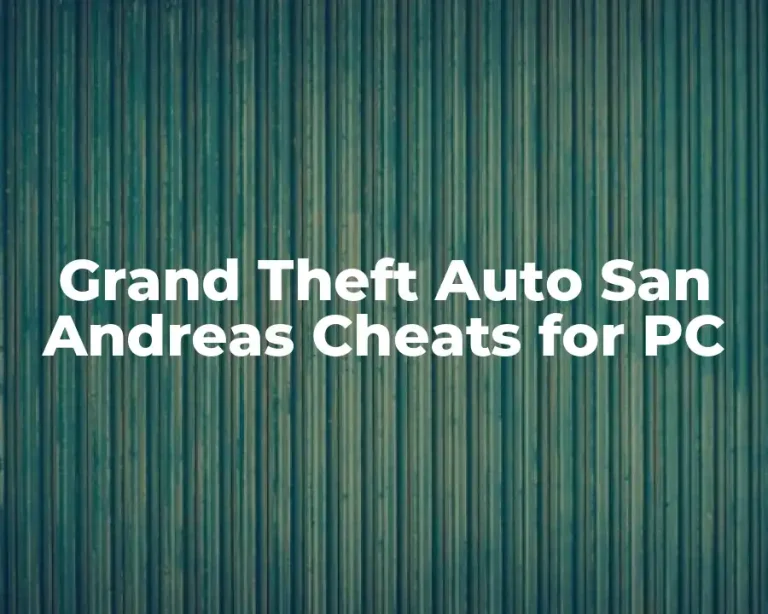 Grand Theft Auto San Andreas Cheats for PC