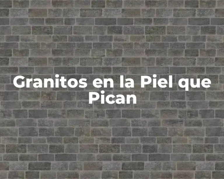 Granitos en la Piel que Pican