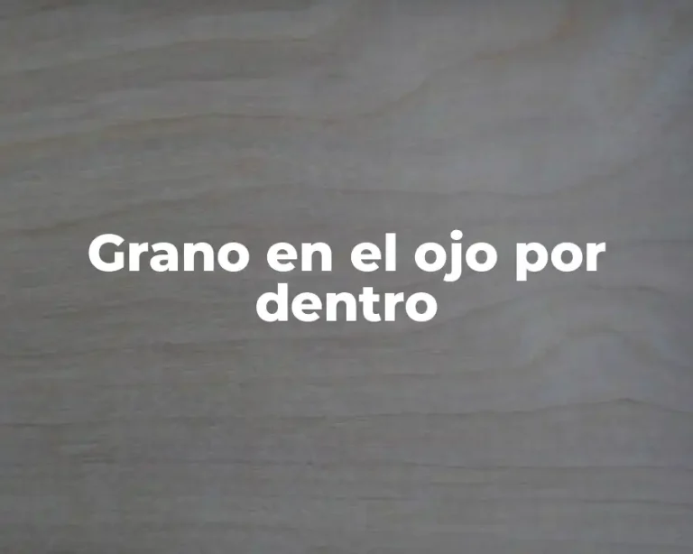 Grano en el ojo por dentro