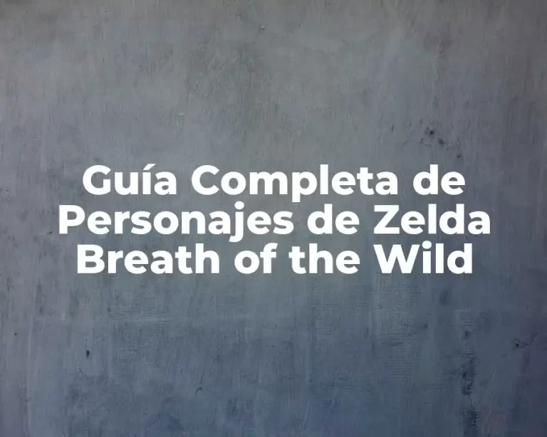 Guía Completa de Personajes de Zelda Breath of the Wild