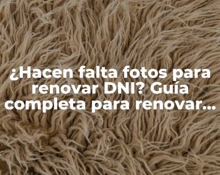 ¿Hacen falta fotos para renovar DNI? Guía completa para renovar tu documento de identidad