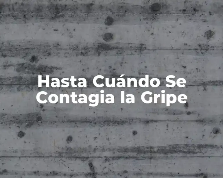 Hasta Cuándo Se Contagia la Gripe