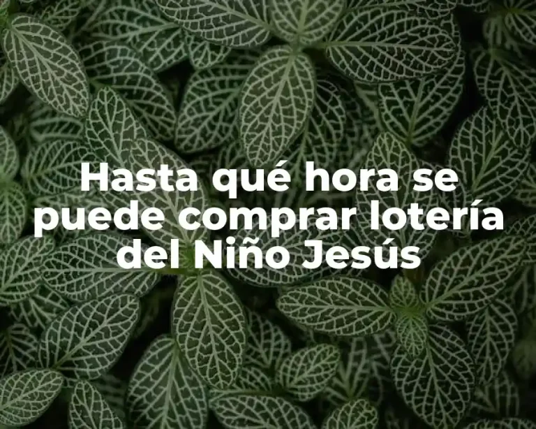 Hasta qué hora se puede comprar lotería del Niño Jesús