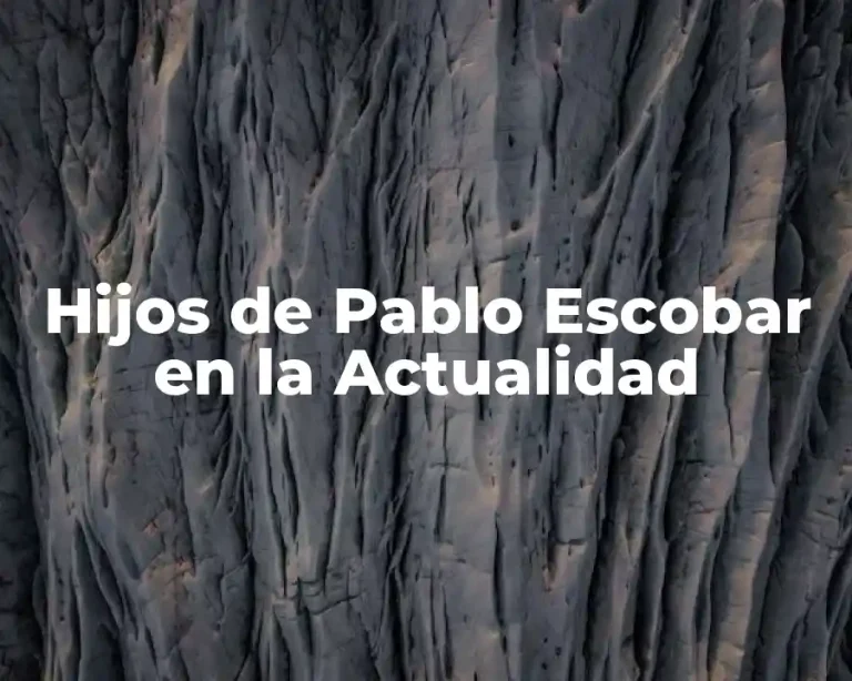 Hijos de Pablo Escobar en la Actualidad
