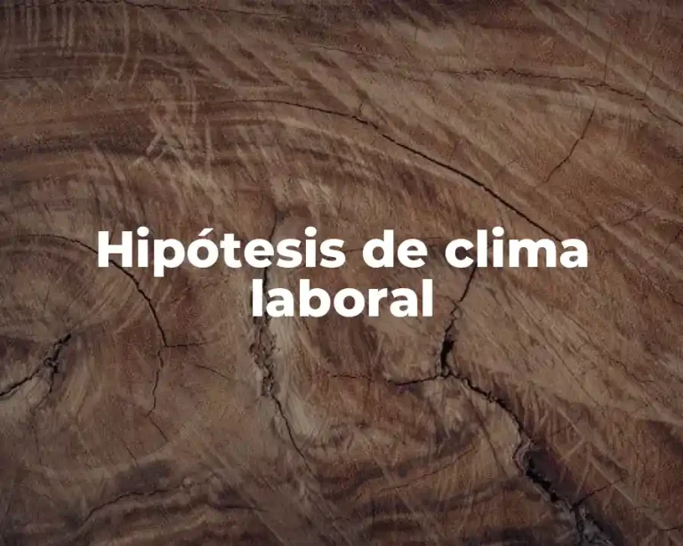 Hipótesis de clima laboral