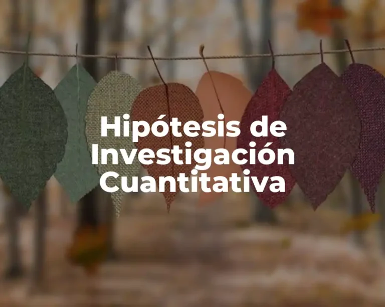 Hipótesis de Investigación Cuantitativa