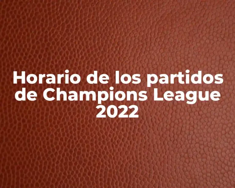 Horario de los partidos de Champions League 2022