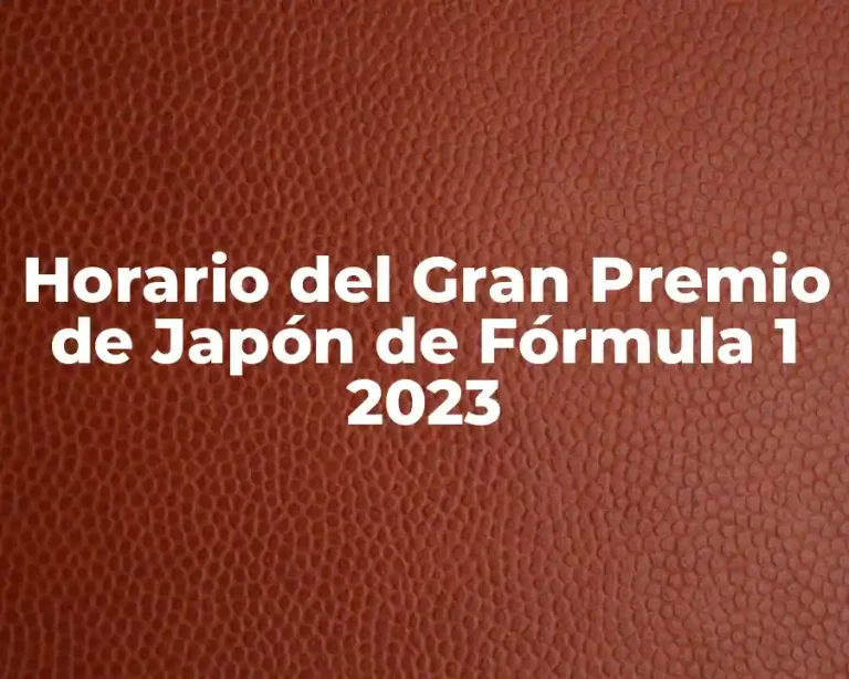 Horario del Gran Premio de Japón de Fórmula 1 2023