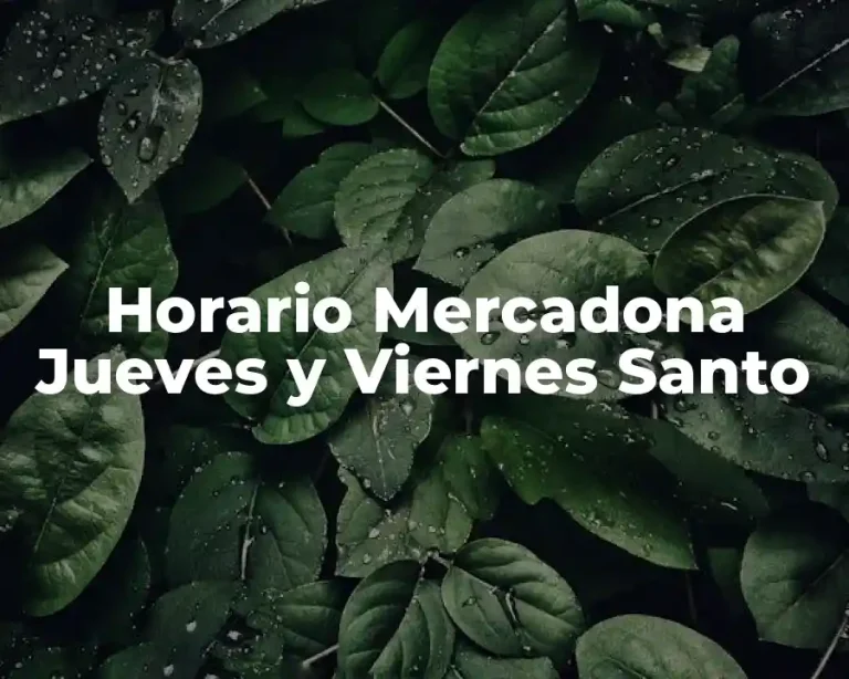 Horario Mercadona Jueves y Viernes Santo