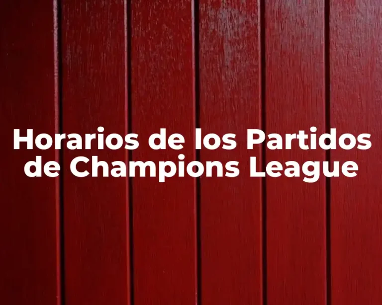 Horarios de los Partidos de Champions League