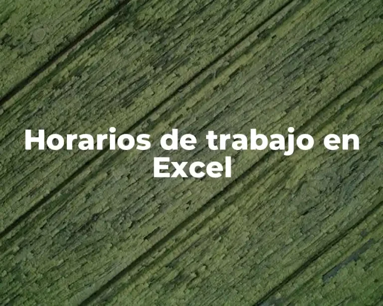 Horarios de trabajo en Excel