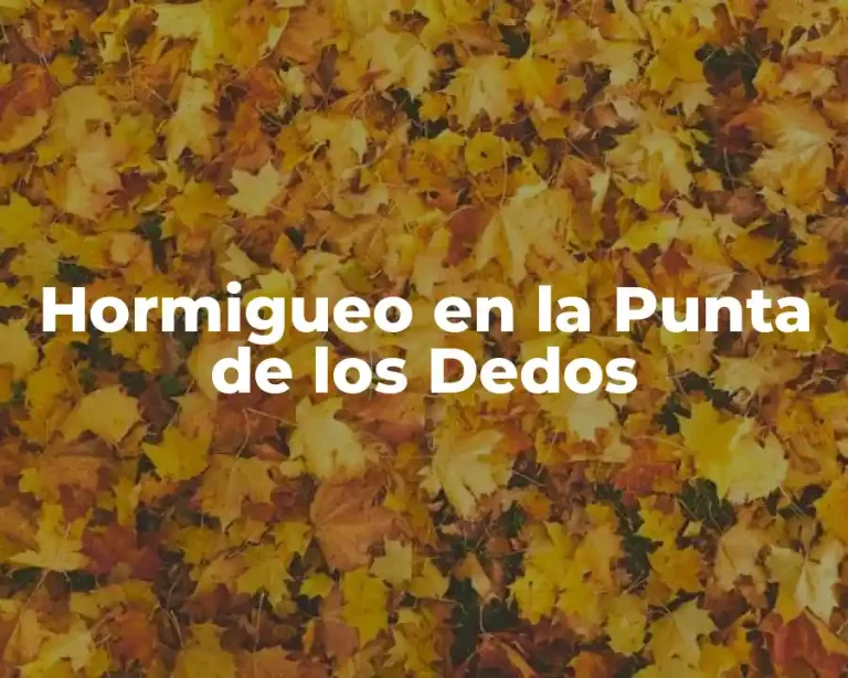 Hormigueo en la Punta de los Dedos