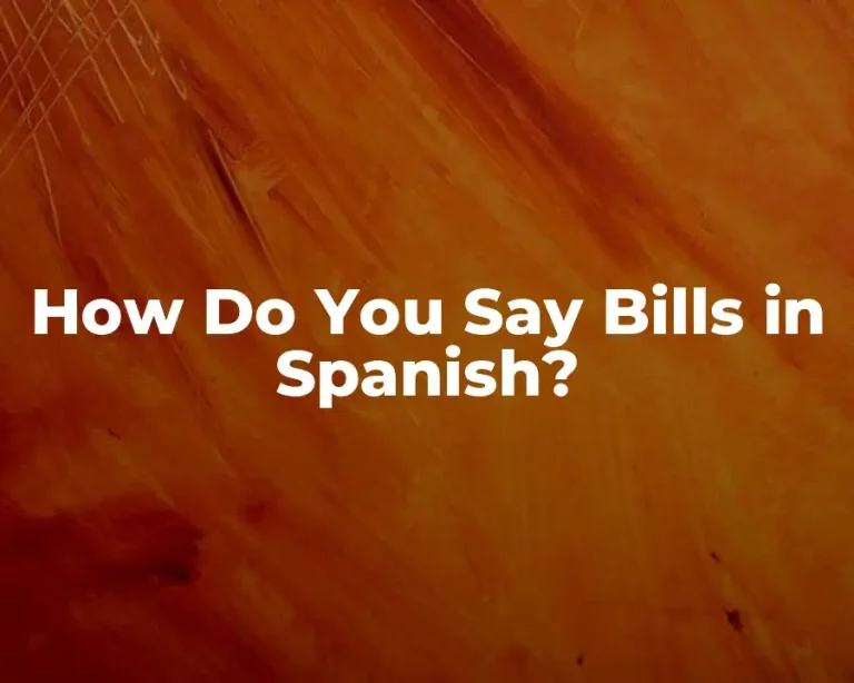 How Do You Say Bills in Spanish?