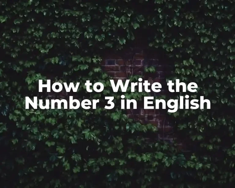 How to Write the Number 3 in English