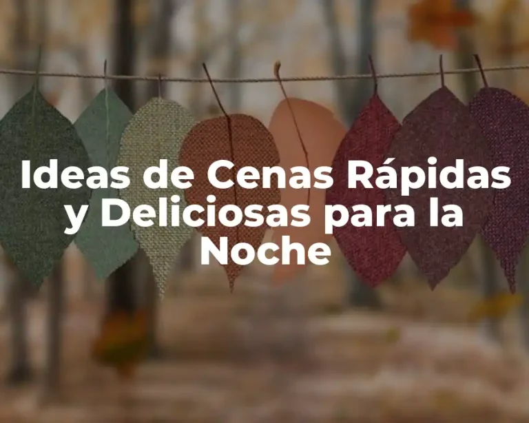 Ideas de Cenas Rápidas y Deliciosas para la Noche