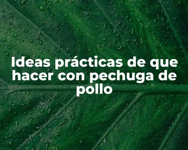 Ideas prácticas de que hacer con pechuga de pollo