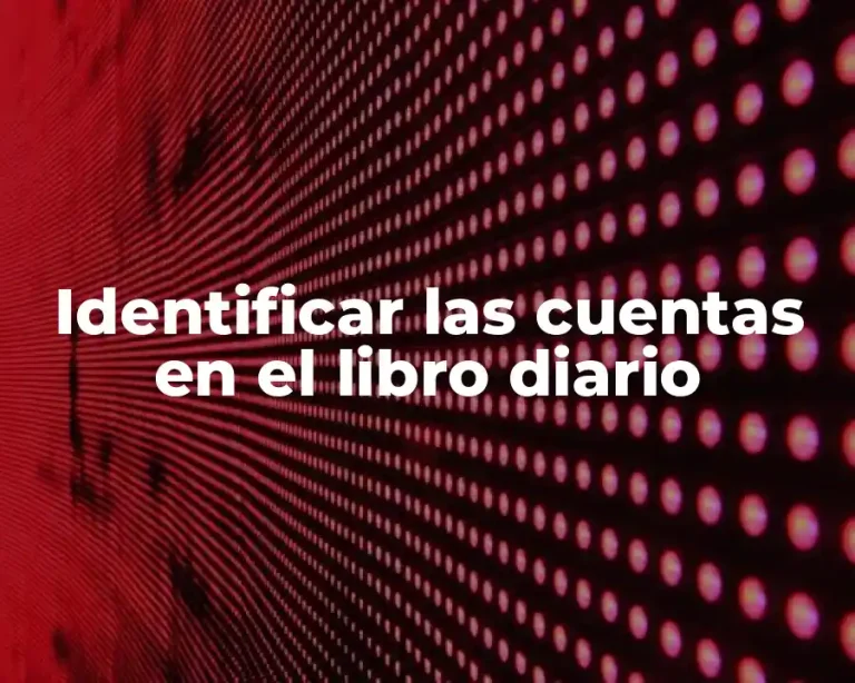 Identificar las cuentas en el libro diario