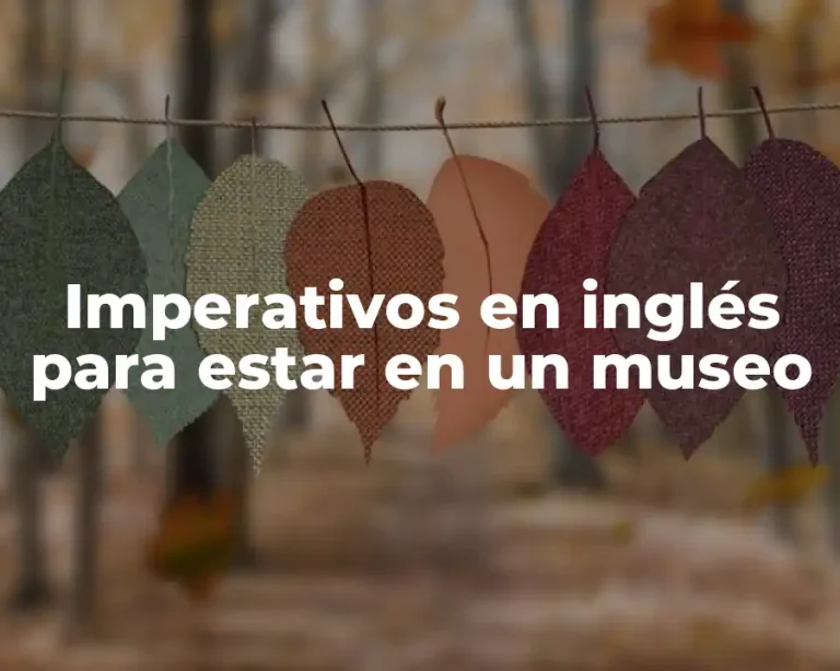 Imperativos en inglés para estar en un museo