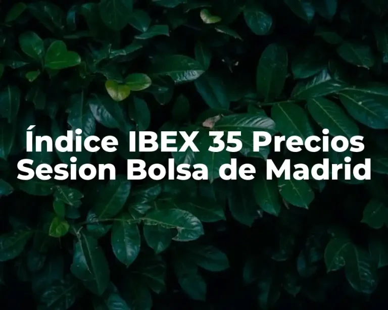 Índice IBEX 35 Precios Sesion Bolsa de Madrid