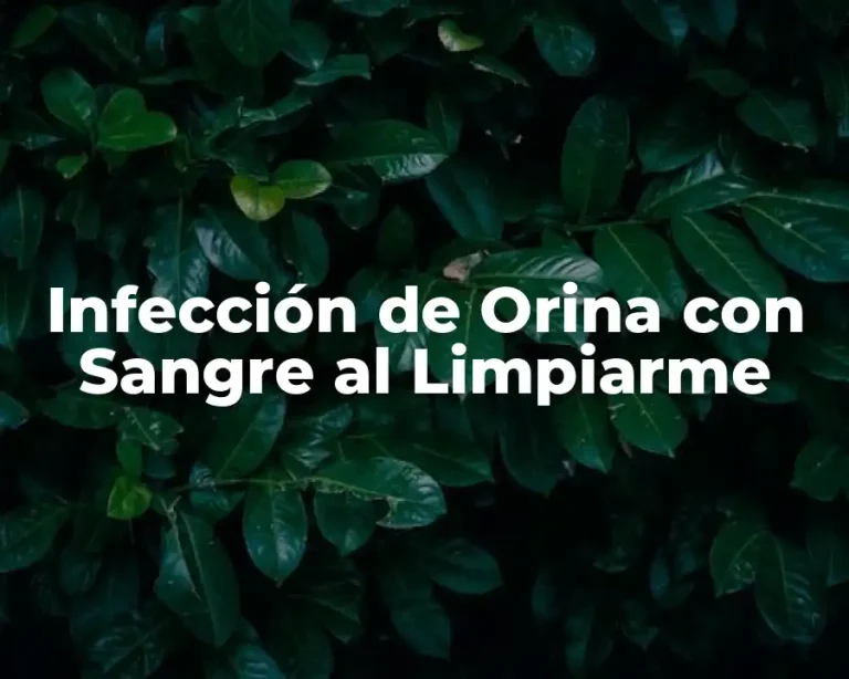 Infección de Orina con Sangre al Limpiarme