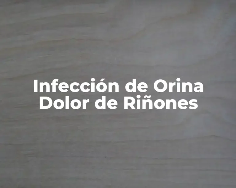 Infección de Orina Dolor de Riñones