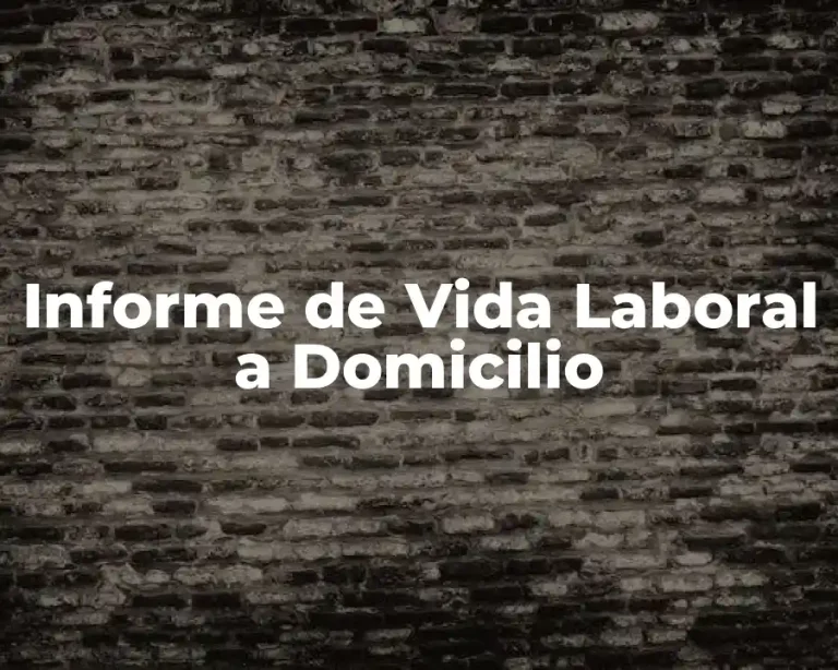 Informe de Vida Laboral a Domicilio