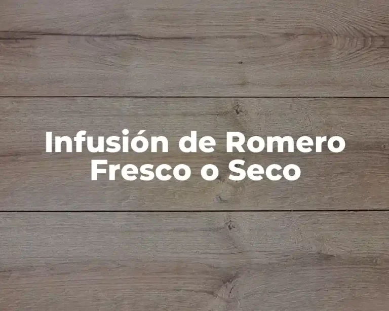 Infusión de Romero Fresco o Seco